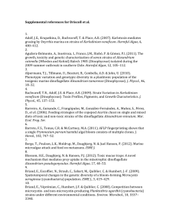 Supplemental references for Driscoll et al. 1. Adolf, J.E., Krupatkina