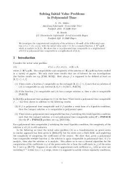 Solving Initial !alue Problems in Polynomial Time N. Th. MRller
