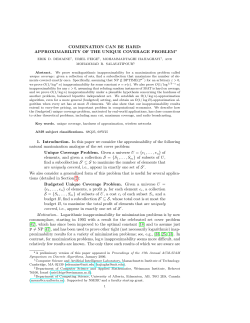 Approximability of the Unique Coverage Problem