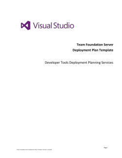 TFS/VSTS Deployment Plan Template