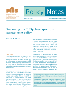 Reviewing the Philippines` Spectrum Policy