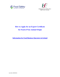 How to Apply for an Export Certificate for Food of Non