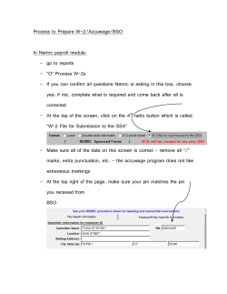 Process to Prepare W-2/Accuwage/BSO