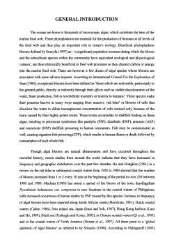 Studies on the prevalence of algal blooms along