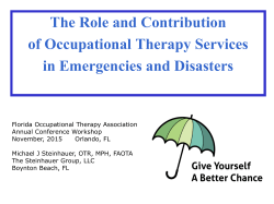 (Role for OT in every treatment setting) Personal Level Sheltering at