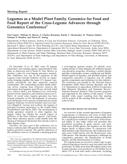 Legumes as a Model Plant Family. Genomics for Food and Feed