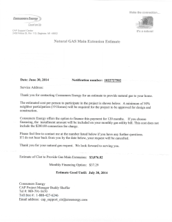 CumtmUs Natural GAS Main Extension Estimate