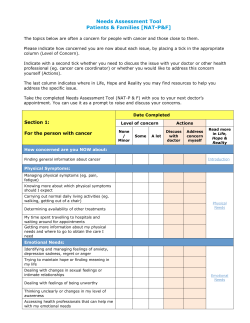 Needs Assessment Tool for Patients (117kb pdf doc)