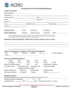 SOLENOID APPLICATION REVIEW WORKSHEET
