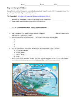 Biogeochemical Cycles WebQuest