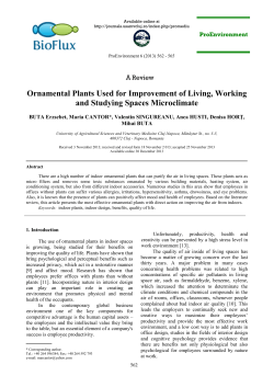 Ornamental Plants Used for Improvement of Living, Working and