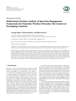 Multicriteria Decision Analysis of Spectrum Management