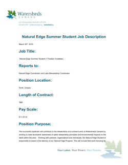 Natural Edge Summer Student Job Description