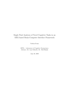 Single-Trial Analyses of Novel Cognitive Tasks in an