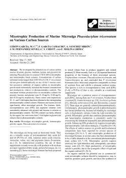 Mixotrophic Production of Marine Microalga