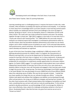 Stretch and Challenge in the Early Years. Jane Flood