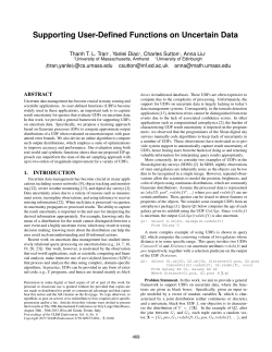 Supporting User-Defined Functions on Uncertain Data