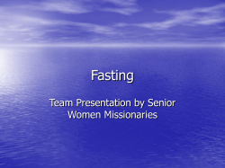 Fasting - Washington UBF
