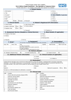 Home Oxygen Order Form