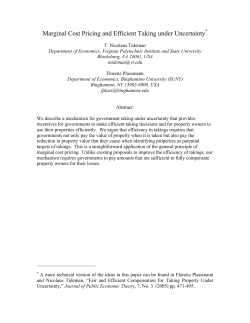 Marginal Cost Pricing and Efficient Taking under Uncertainty*
