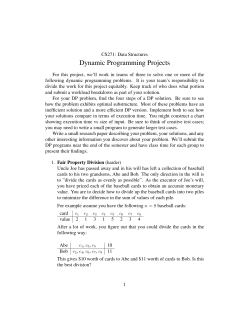 Dynamic Programming Projects - Personal Pages