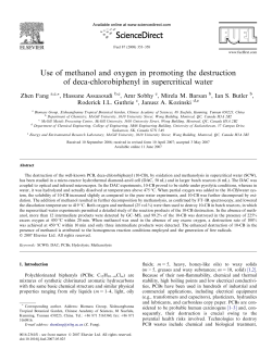 Use of methanol and oxygen in promoting the destruction of deca