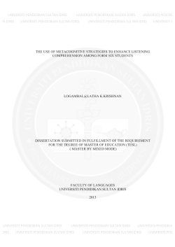 the use of metacognitive strategies to enhance listening