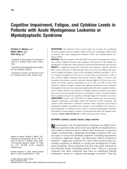 Cognitive impairment, fatigue, and cytokine levels in patients with