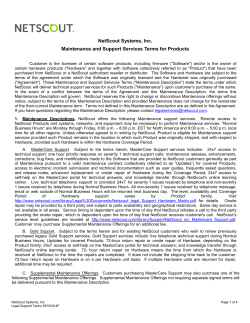 MasterCare Support Terms and Conditions