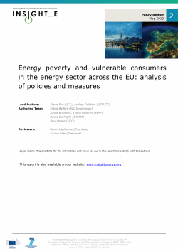 Energy poverty and vulnerable consumers in the