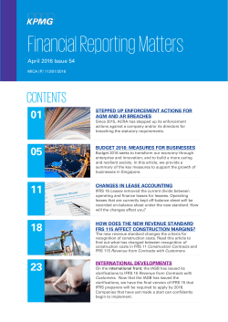 Financial Reporting Matters