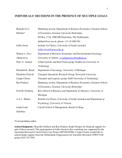 individuals` decisions in the presence of multiple goals