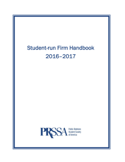 Student-run Firm Handbook