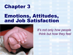 Chapter 3 Emotions, Attitudes and Job Satisfaction