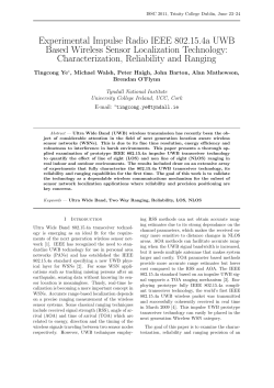Experimental Impulse Radio IEEE 802.15.4a UWB
