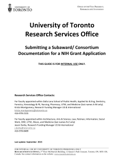 Consortium Documentation for a NIH Grant Application THIS GUIDE