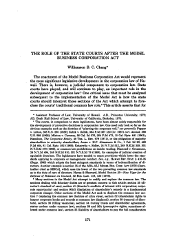 THE ROLE OF THE STATE COURTS AFTER THE MODEL