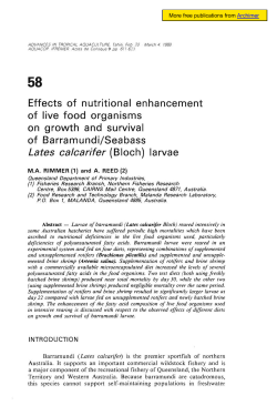 Effects of nutritional enhancement of live food organisms