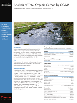 Analysis of Total Organic Carbon by GC/MS