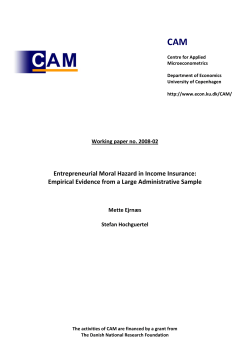 Entrepreneurial Moral Hazard in Income Insurance: Empirical
