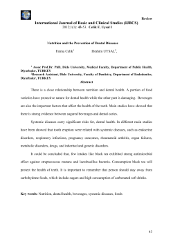 4.Nutrition and the Prevention of Dental Diseases Fatma Celik