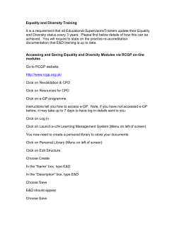 Accessing and Saving Equality and Diversity Modules via