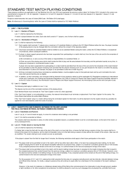 Standard Test Match Playing Conditions