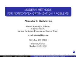 MODERN METHODS FOR NONCONVEX OPTIMIZATION PROBLEMS