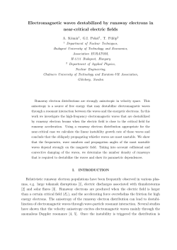 Electromagnetic waves destabilized by runaway electrons in near