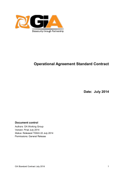 Operational Agreement Standard Contract