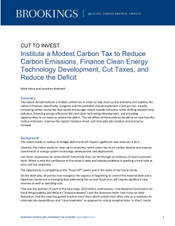 Institute a Modest Carbon Tax to Reduce Carbon Emissions