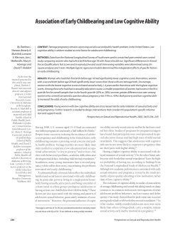 Association of Early Childbearing and Low Cognitive Ability