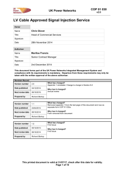 COP 01 030 LV Cable Approved Signal Injection