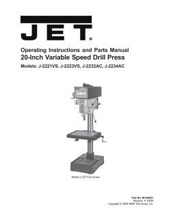 M-354221 2221, 23, 32, 34 Variable Speed Drill Press